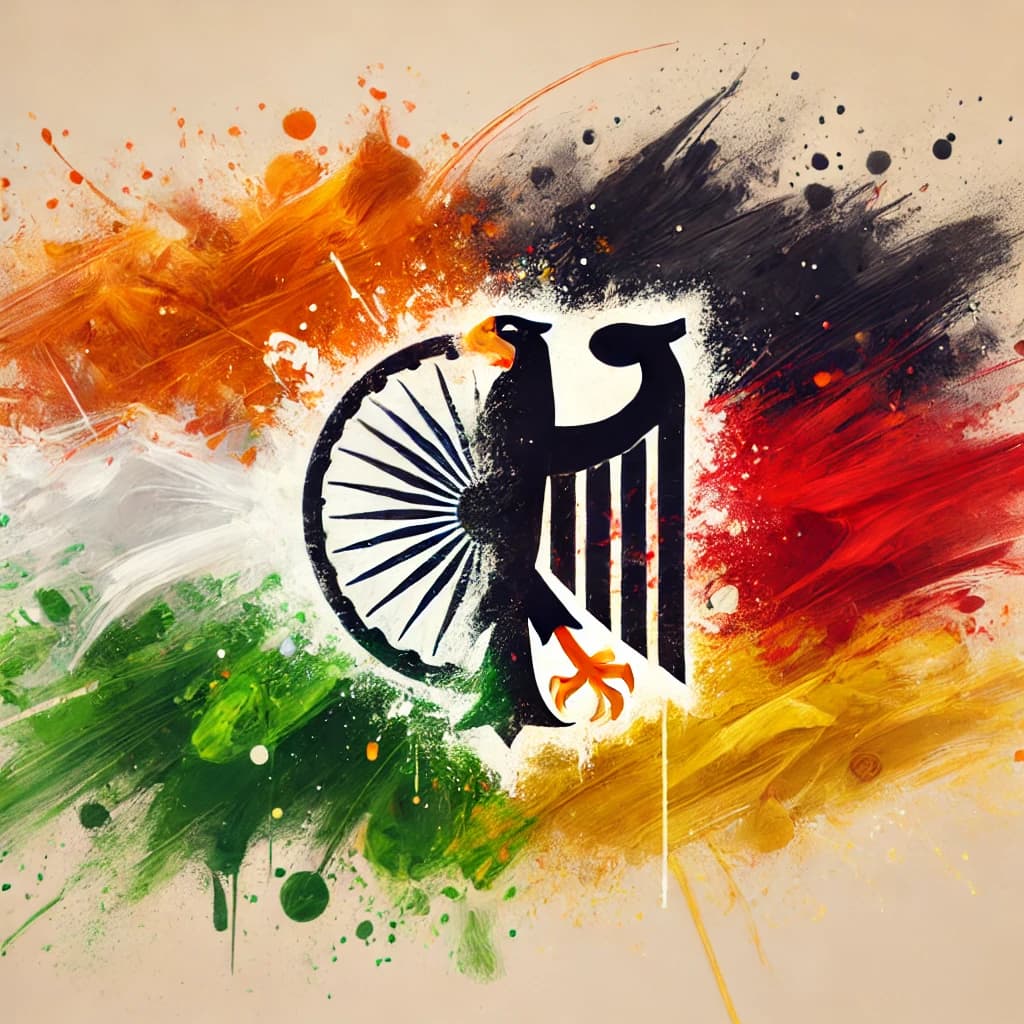 Indo-German Flag with Emblems